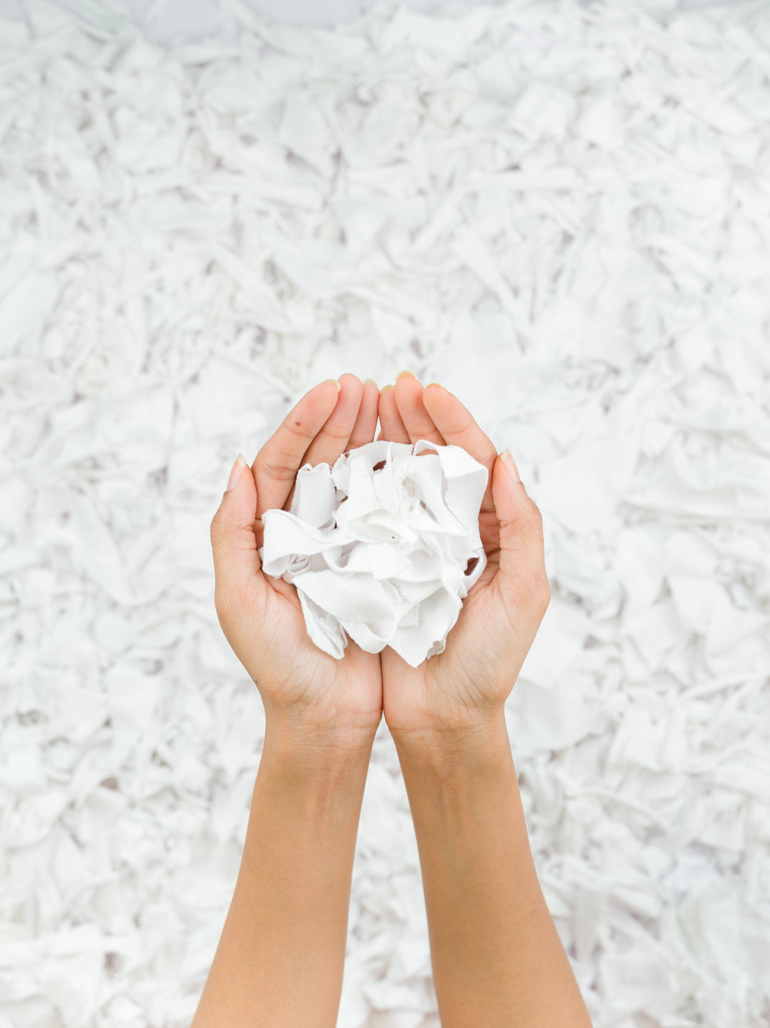 hand with cotton rag