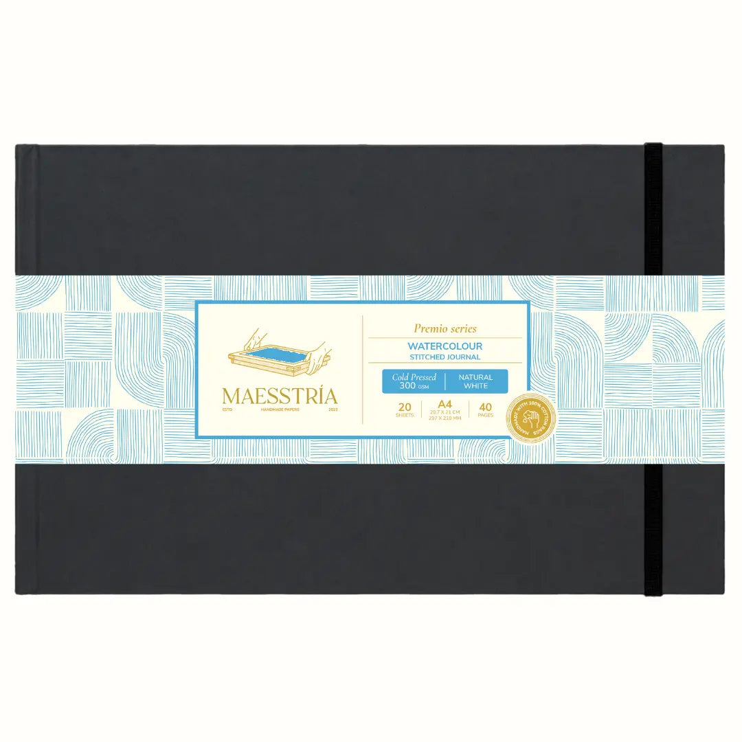 Maesstría Premio Hard Cover Watercolour Stitched Journals- Cold Pressed