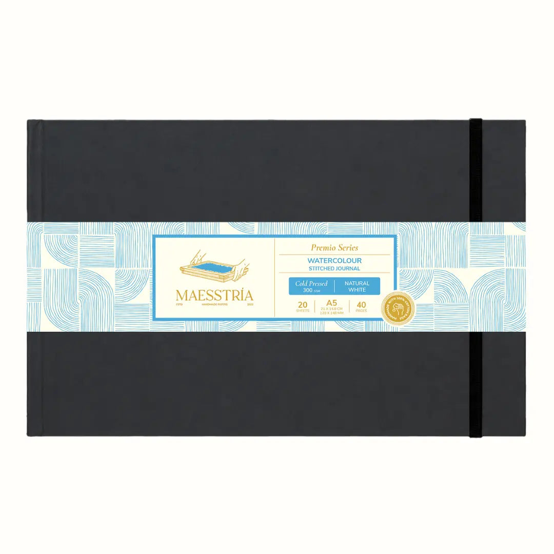 Maesstría Premio Hard Cover Watercolour Stitched Journals- Cold Pressed